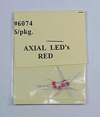 Lighting - Red Axial LED - 6/pkg - HO Scale
