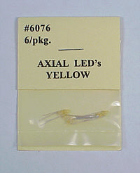 Lighting - Yellow Axial LED - 6/pkg - HO Scale