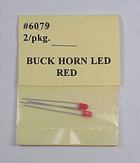Lighting - Red Buck Horn LED - 2/pkg - HO Scale