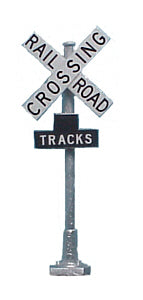 Sign - Railroad Crossing Sign w/Track Numbers - 1 pair/pkg - HO Scale