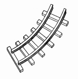 Catalog photograph: 2′ Gauge Curved Mine Track   A-2805